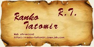 Ranko Tatomir vizit kartica